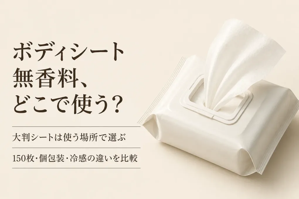ボディシート無香料・無香性の大判おすすめ4選｜レビュー数順にサイズと持ち歩きを比較