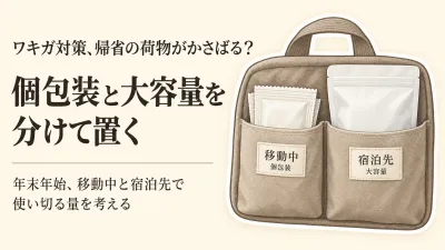 年末年始の帰省・会食にボディシート｜宿泊先の大容量と移動中の個包装を使い切る分け方